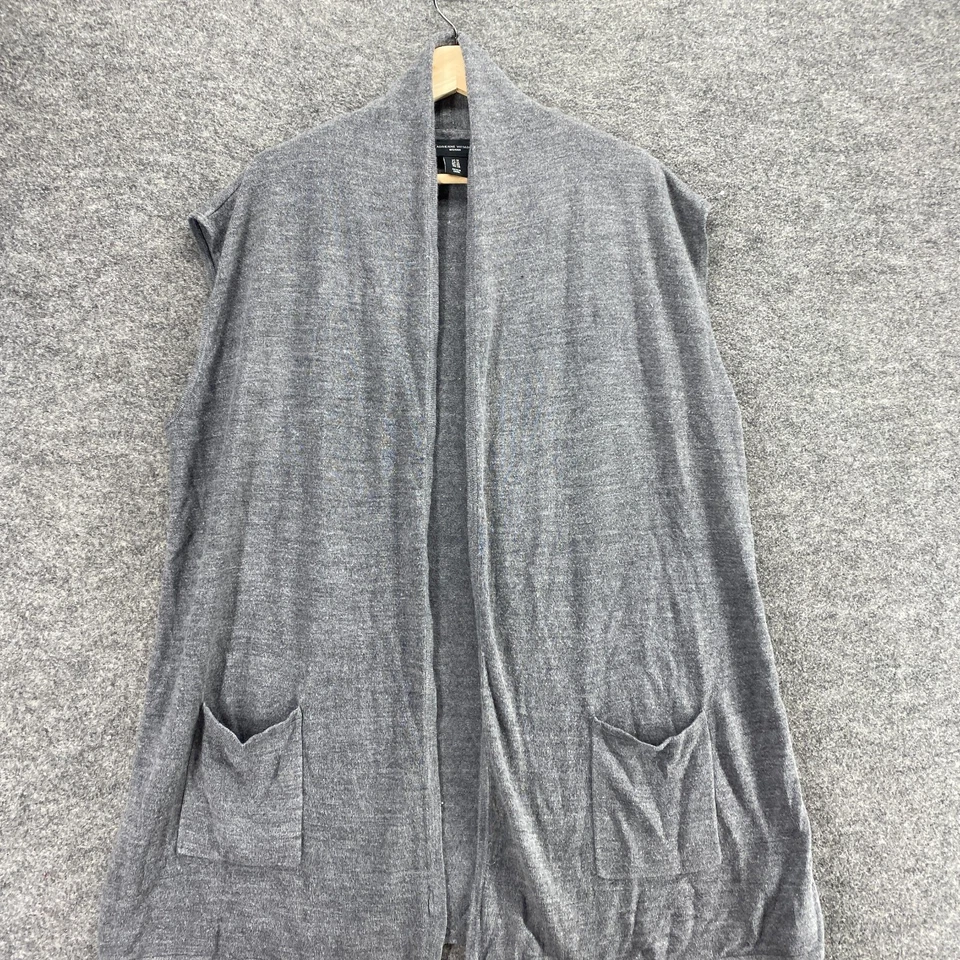 Женский жилет Adrienne Vittadini 1X Plus серый с открытыми передними вязаными карманами без рукавов - Изображение 3 из 4