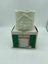 Candelabro de porcelana Wangs Traditions pesebre Navidad vintage