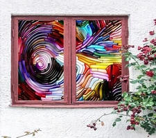 3D Color Strip A217 Window Film Print Sticker Cling Stained Glass UV Sinsin