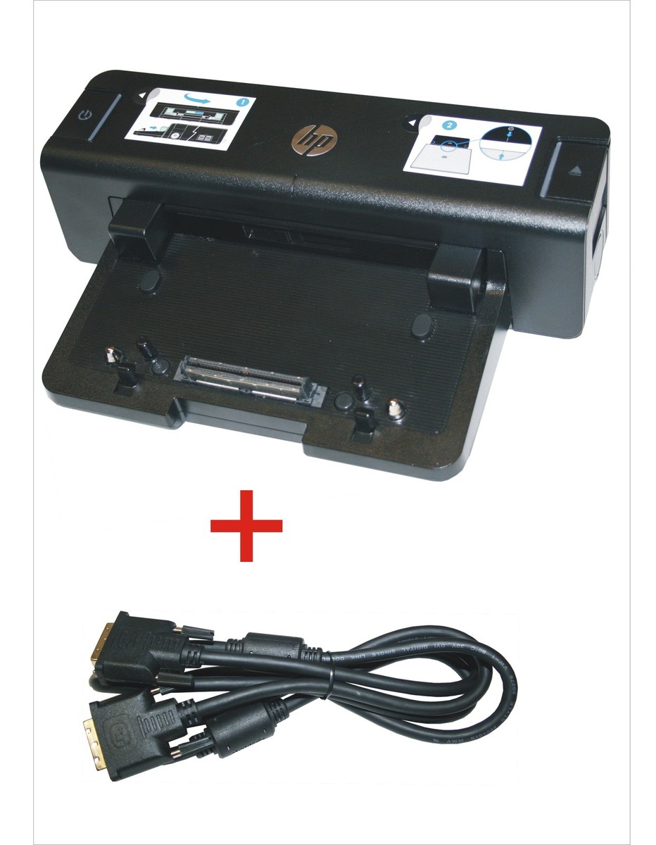 HP Docking HSTNN-I11X Con Alimentatore 120W E Dvi-D Cavo Per HP Elitebook 8570w