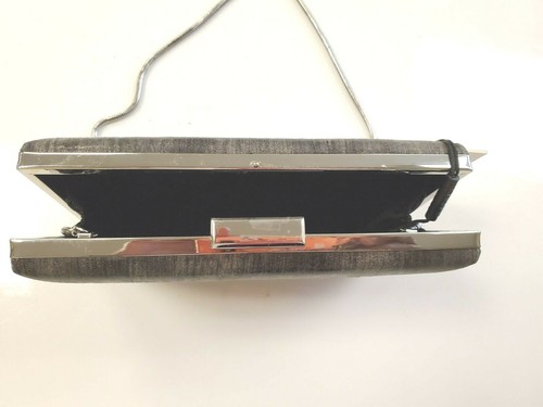 Calvin Klein Evening Clutch Gray Silver Hardware Brushed Metallic BRAND NEW #8 - Picture 4 of 7