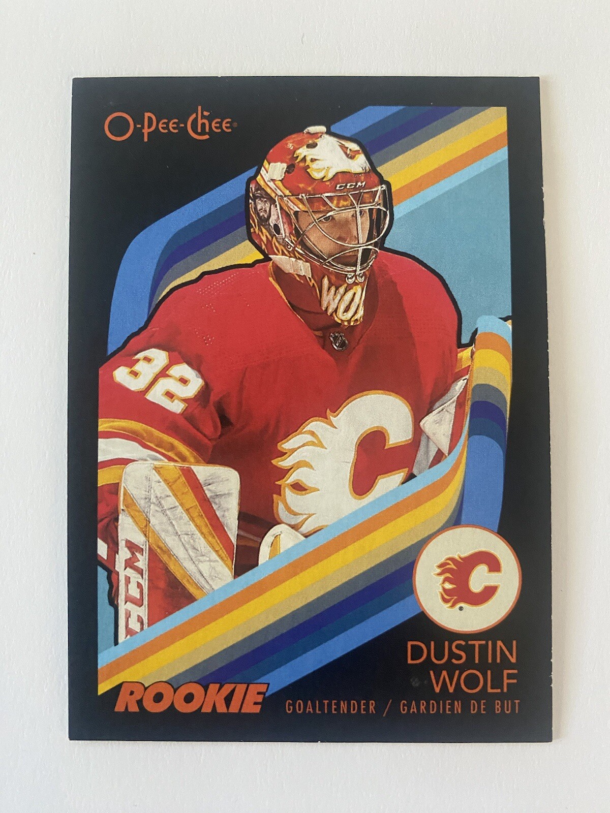 23-24 O-Pee-Chee DUSTIN WOLF #574 Marquee Rookie Retro Black Border /100
