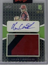 2021 LEAF PERFECT GAME GREEN XAVIER CARDENAS III THREE COLOR PATCH AUTO # 16/19