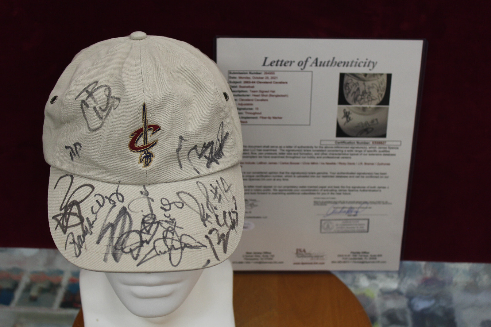 LeBron James Autographed Signed Cleveland Cavaliers 2003-04 Rookie Year Team Hat JSA Coa 