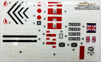 Panzer Challenger 1:16 Heng Long  Aufkleber Set  Decals Top Qualität 