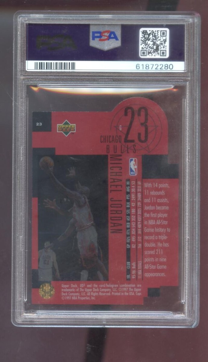 1996-97 Upper Deck UD3 #23 Michael Jordan PSA 9 Graded Card NBA