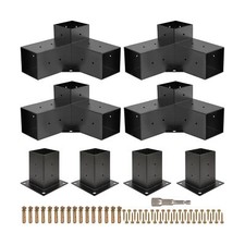 Grehitk Pergola Kit, Pergola Brackets 3-Way Right Angle Corner Bracket Woodwo...