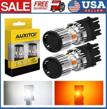 3457 4157 3157 3357 LED Switchback Turn Signal Marker Amber + White Light Bulbs