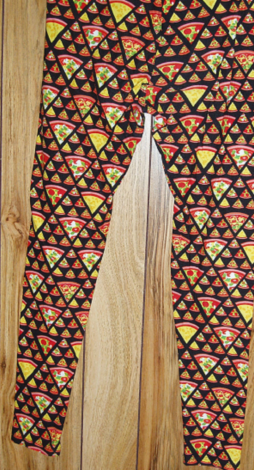 ALTRA Leggings Lularoe taglia unica neri con tonnellate di PIZZA fette grandi e piccole