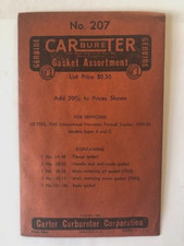 Vintage Carter Carburetor Gasket Kit 207 For 1949-1951 Farmall Tractor Ut Carb Vintage Carter Carburetor Gasket Kit 207 For 1949-1951 Farmall Tractor Ut Carb