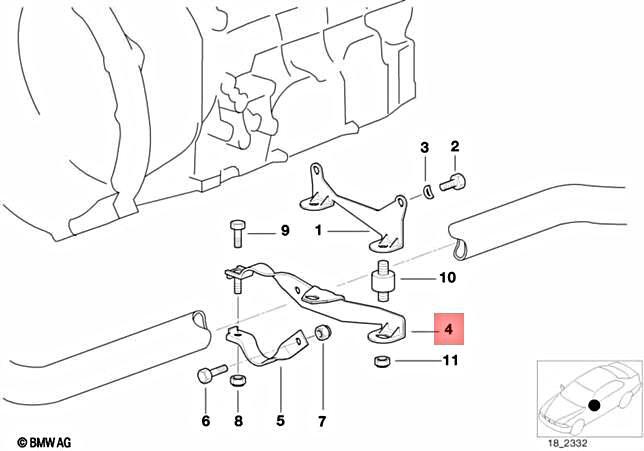 Genuine BMW E36 E38 E39 325td 325tds 525td 525tds Exhaust Support 