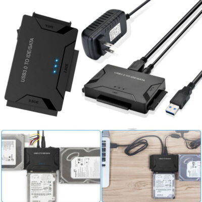 USB 3.0 to IDE & SATA Converter External Hard Drive Adapter Kit 2.5''/3.5'' Cable