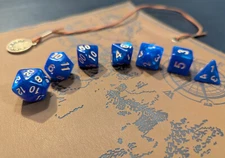 ✨Stormwake Blue✨ 7 Dice Set Poly RPG DnD Dungeons Dragons AD&D Pathfinder d20