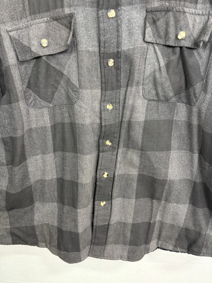 Camisa David Taylor Para Hombre XL Gris Cuadros 100% Algodón Manga Larga Clásica Abotonada Foto 4 de 4