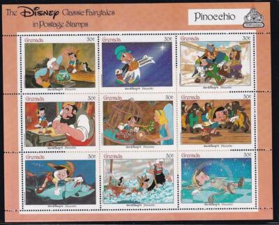 Walt Disney Pinocchio Grenada 切手 Grenada 2021 Pinocchio Disney Classics 50th Anniversary, MNH pane