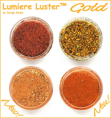 JetAge Lumiere Lusters  GOLD COLORS (Polymer Clay Flakes, Nail Art - ca. 3g/3ml)