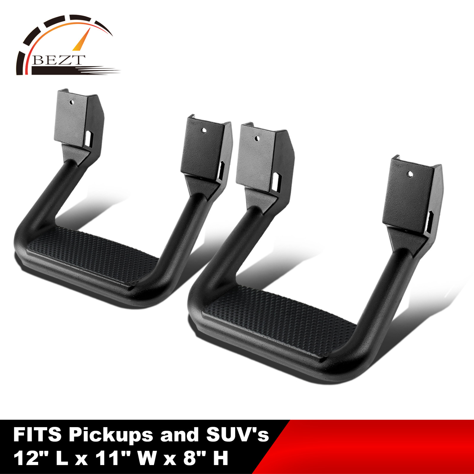 Black Aluminum For Most Pickup Truck/Suv Side Hoop Steps 12