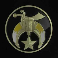 Masonic Shriner Car Auto Emblem Black SHA-5