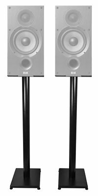 Pair Black 37  Steel Speaker Stands For ELAC Debut 2.0 B6.2 Bookshelf Speakers