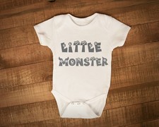 Cute Little Monster Fun Babygrow New Baby Gift Present For Baby Shower