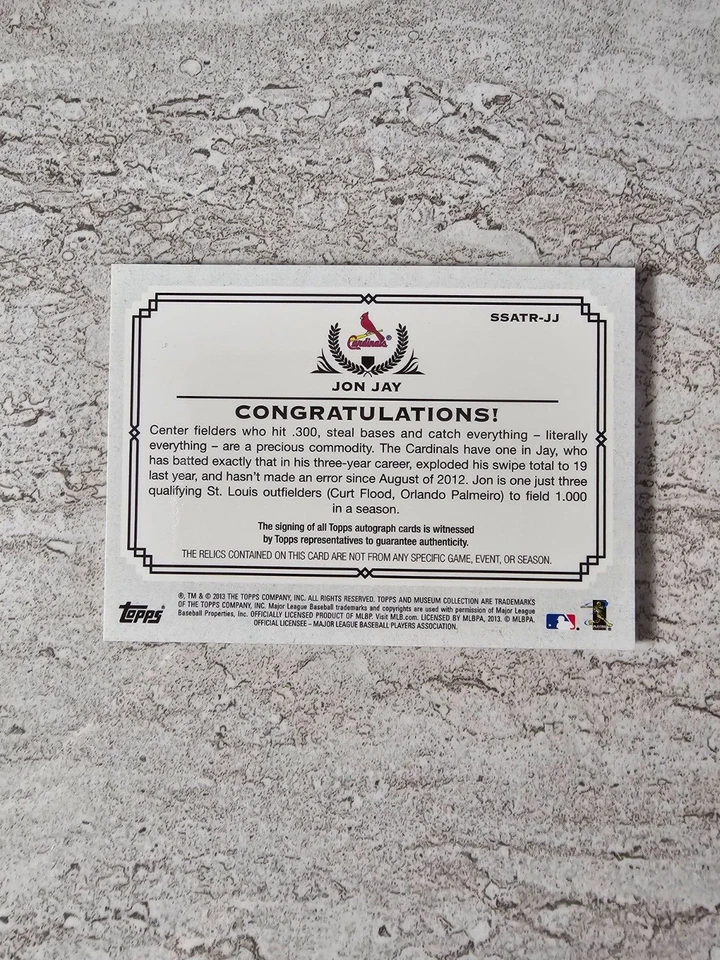 Colección Museo Topps 2013 muestras exclusivas reliquias triples Jon Jay 006/299 Foto 3 de 3