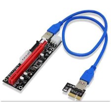 6 PACK PCI-E 1x to 16x Powered USB3.0 GPU Riser Extender Adapter Card BRAND NEW