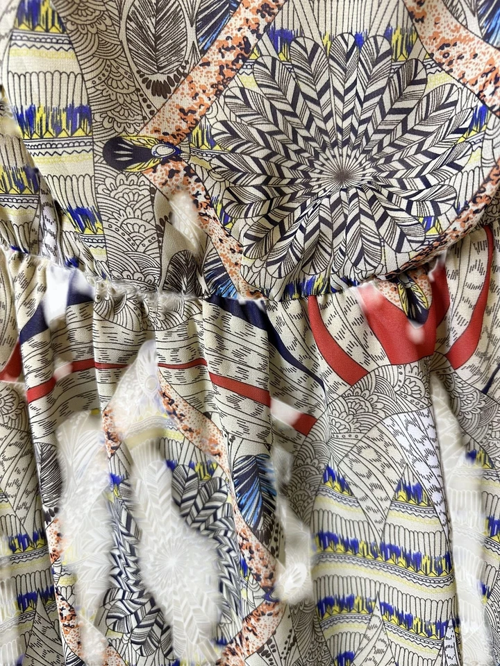 Vestido midi geométrico forrado Love 21 para mujer bohemio babydoll fluido femenino grande Foto 4 de 4