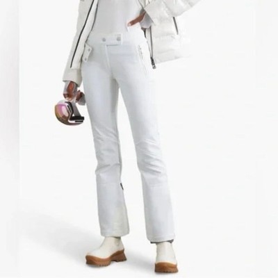 Toni Sailor Sestriere White Luxury Snow Ski Pants size 4 MSRP $980