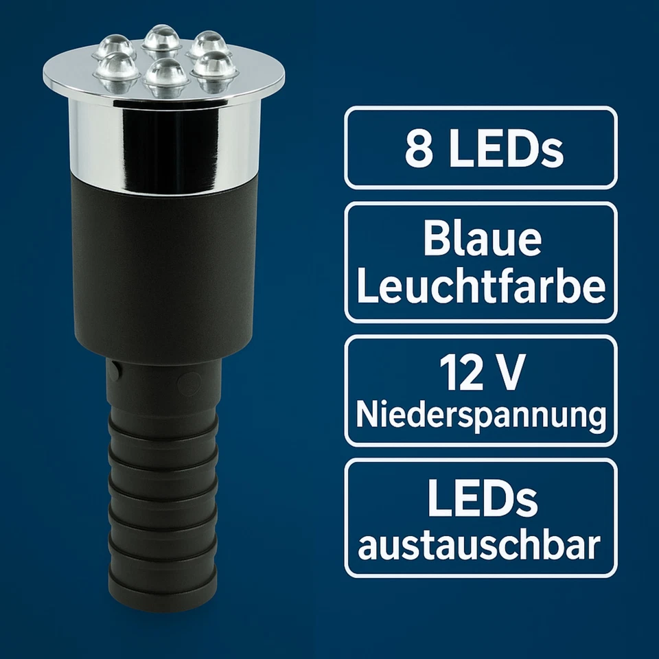 Wasserspielbeleuchtung blau + Trafo, LED-Ring, Brunnenlicht, Wasserspielleuchte - Bild 2 von 4