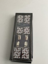 Men s Trouser Braces Silvertone Clip Multicoloured Patterns X Style 1.5 Ins Wide
