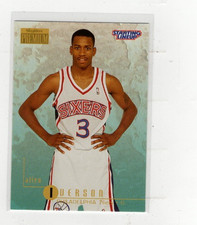 1996 Allen Iverson Skybox ROOKIE Starting Lineup Card Free Shipping (J434). rookie card picture