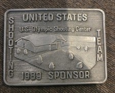 1989 U. S. OLYMPIC SHOOTING CENTER UNITED STATES TEAM SPONSOR Belt Buckle