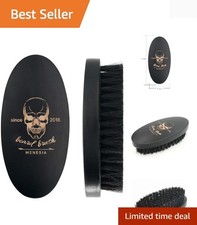 Black Boar Bristle Hair Beard Brush for Men, Pocket Travel Men's Wooden Small...