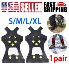 For Hike Shoes Boot Ice Snow Anti Slip Spikes Grips Grippers Crampons Cleats