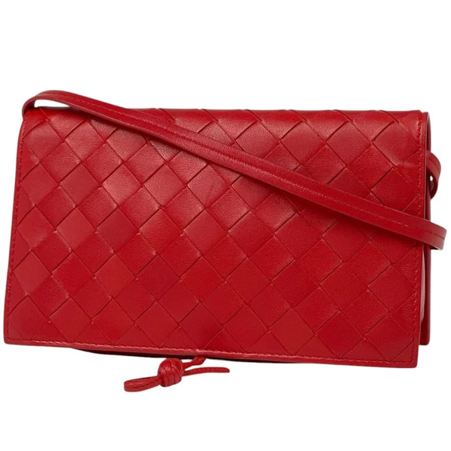 Bottega Veneta — Bottega Veneta Intrecciato Diagonal Intrecciato Nappa Leather Red #BS1131