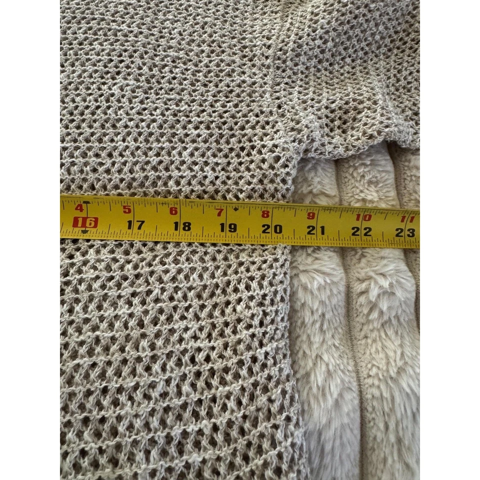 J Jill Sweater Womens Medium Beige Linen Blend Knit Open Knit Lagenlook Coastal - Image 4 of 4
