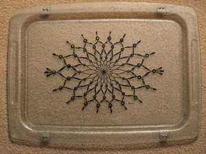 VTG 1960s LaVada Tv Tray Clear Lucite Regal Floral Gold Specks SEE DESCRIPTION