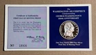 1982 George Washington 250th Anniversary Silverpiece Silver Round & COA Card