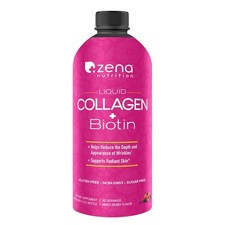 Zena Liquid Collagen  Biotin Drink for Hair, Skin  Nails, 30 fl oz