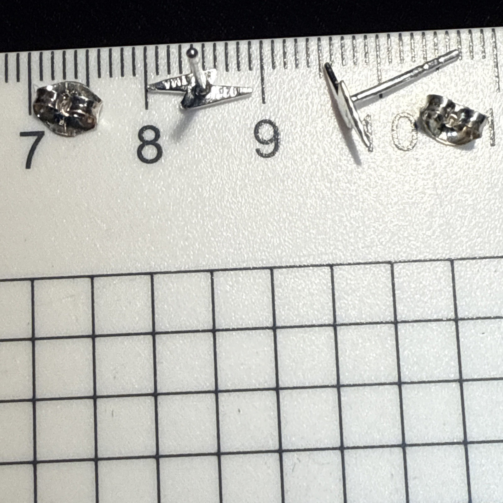 925 Sterling Silver Tiny Lightning Bolt ⚡️ Earrin… - image 4