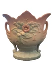 Hull Art Pottery 1940s-50s 60-6 1/4” Wildflower Winged Vase Pink And Green