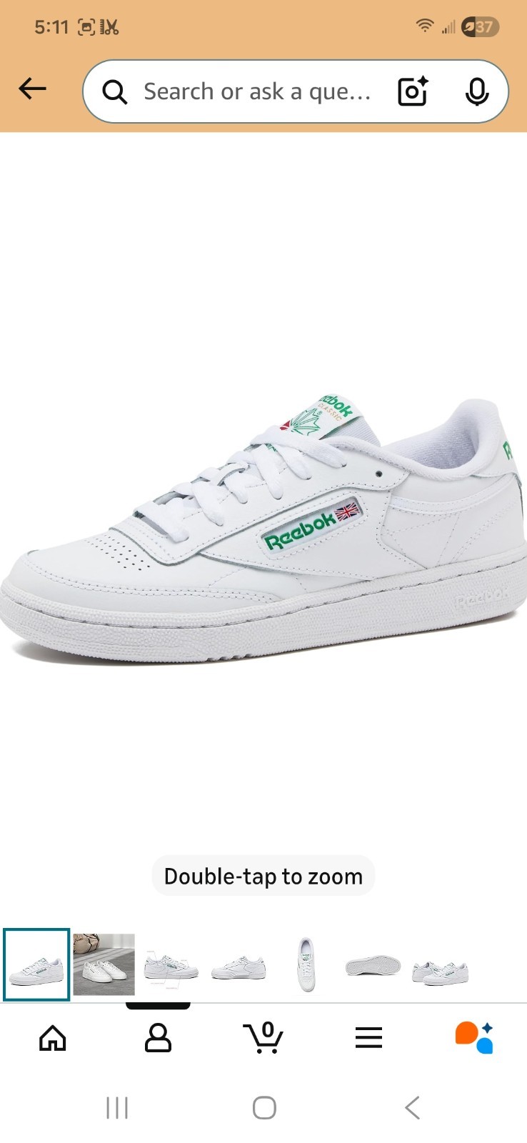 Reebok Mens Club C 85 Mens Tennis Shoes, Casual Fashion White Sneakers. Size 11