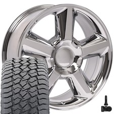 5308 Chrome 20x8.5 Rims 27555r20 At2 Tires Tpms Set Fits Gmc Chevy Cadillac 5308 Chrome 20x8.5 Rims 27555r20 At2 Tires Tpms Set Fits Gmc Chevy Cadillac