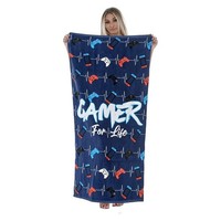 Gamer FüR Leben SchläGt Groß Handtuch Pool Strandtuch 100% Baumwolle Gaming Fans