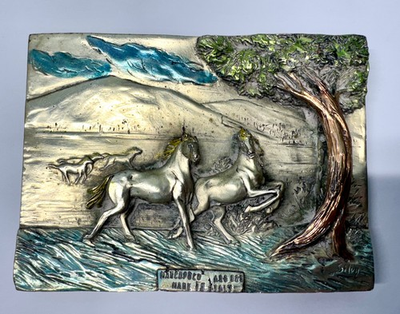 #ad #ad Vintage Marcopolo ARG .925 Sterling Silver High Relief Plaque Scrap or Not 15oz $400.00