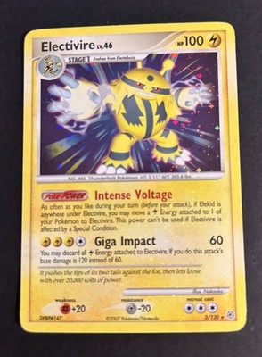 Pokémon TCG Electivire Holo Rare 3/130 Diamond & Pearl 2007