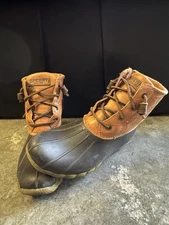 Sperry Saltwater Brown Croc Leather Duck Boots Casual Womens size 6 STS86700