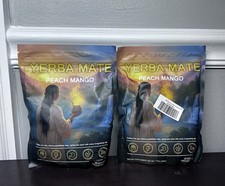 Yerba Mate Instant Tea Peach Mango Powder for Natural Energy 20serv- Lot Of 2