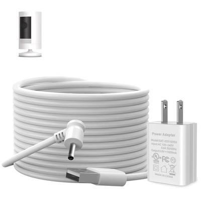 Ring Stick Up Cam Power Cord - 26ft White