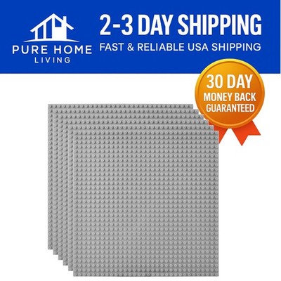 Innovative 10'' x 10'' Grey Baseplates for Major Brand Building Blocks - Set of 6